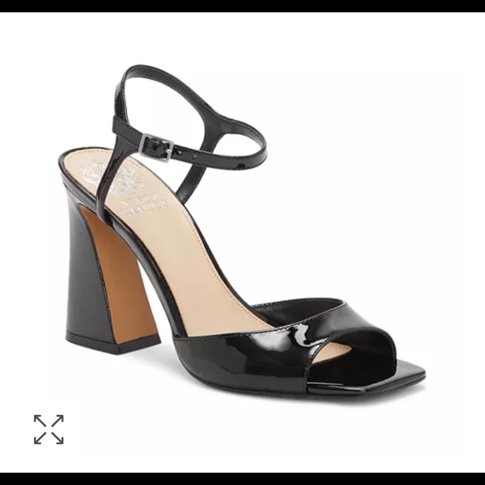 Vince Camuto Black Block Heel Sanda- Roellan Patent SZ 6 (Almost Brand New)